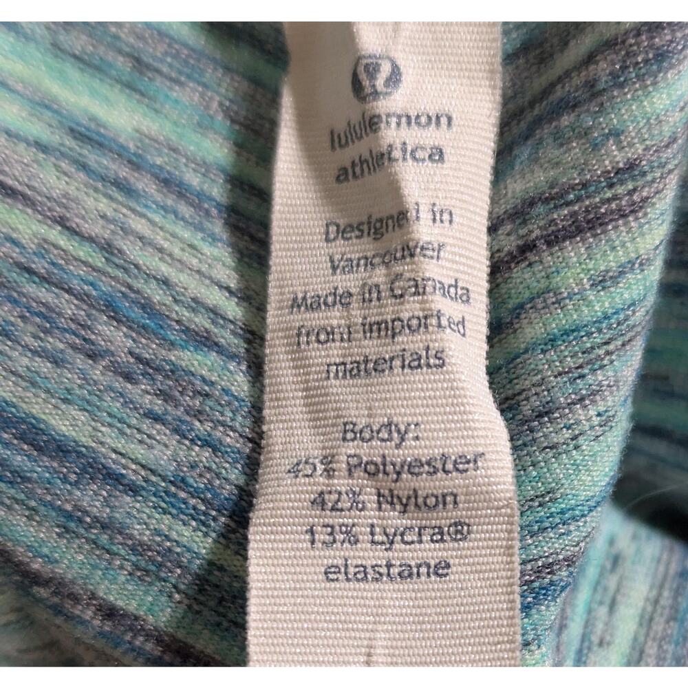 Lululemon Wunder Under Crop Leggings Size 4 Space Dye Alberta Lake Teal Blue - Picture 12 of 13
